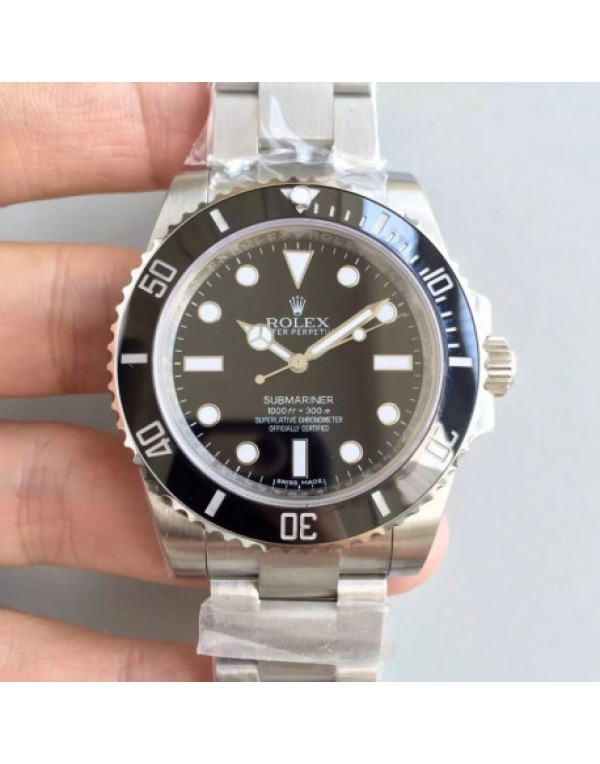 Replica Rolex Submariner 114060 Noob V9 Stainless Steel 904L Black Dial Swiss 3130