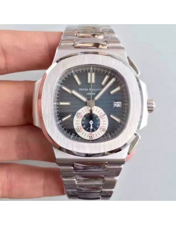 Replica Patek Philippe Nautilus Chronograph 5980 JF Stainless Steel Blue Dial Swiss CH28-520C