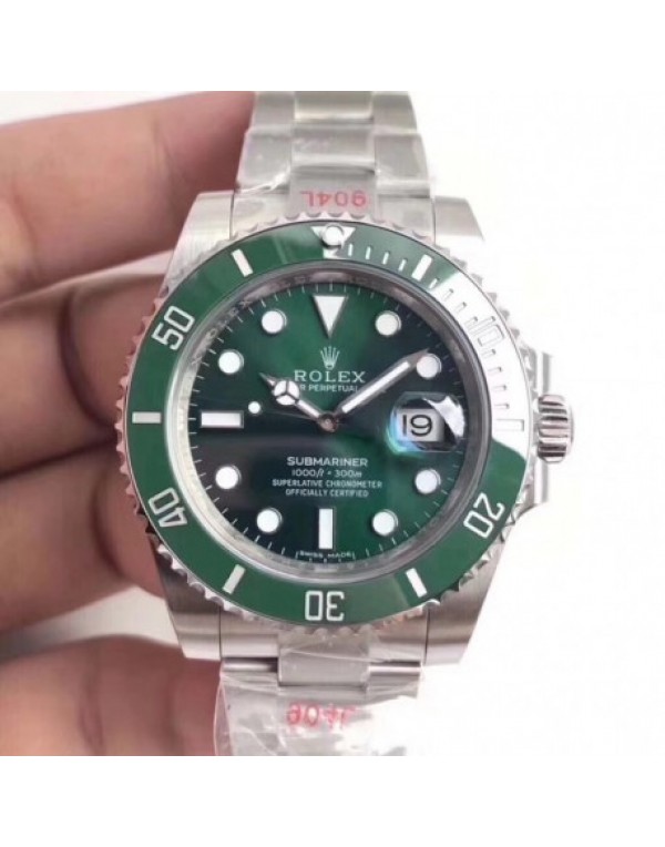 Replica Rolex Submariner Date 116610LV 2018 Noob V9 Stainless Steel 904L Green Dial Swiss 3135