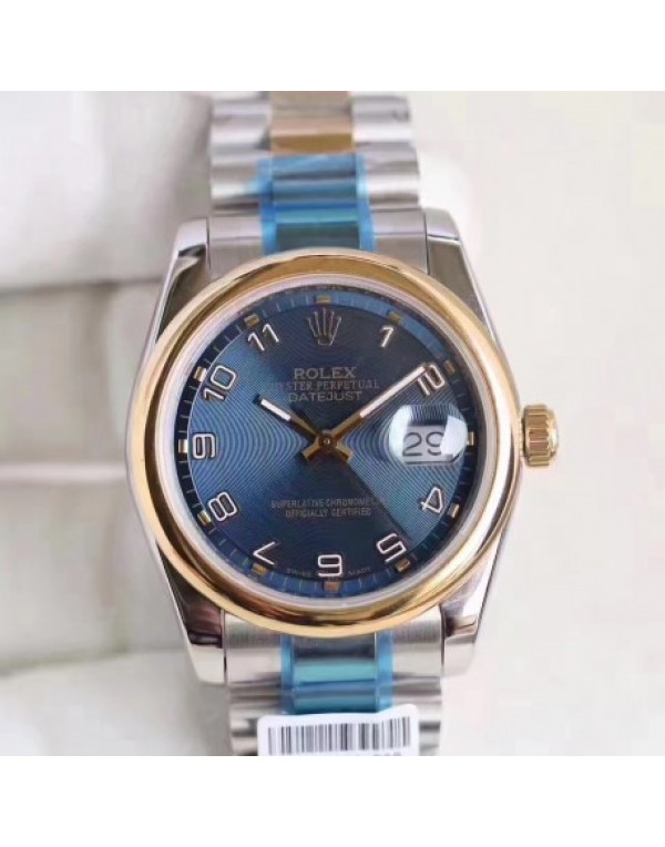 Replica Rolex Datejust 36 116203 36MM Noob Stainless Steel & Yellow Gold Blue Dial Swiss 2836-2