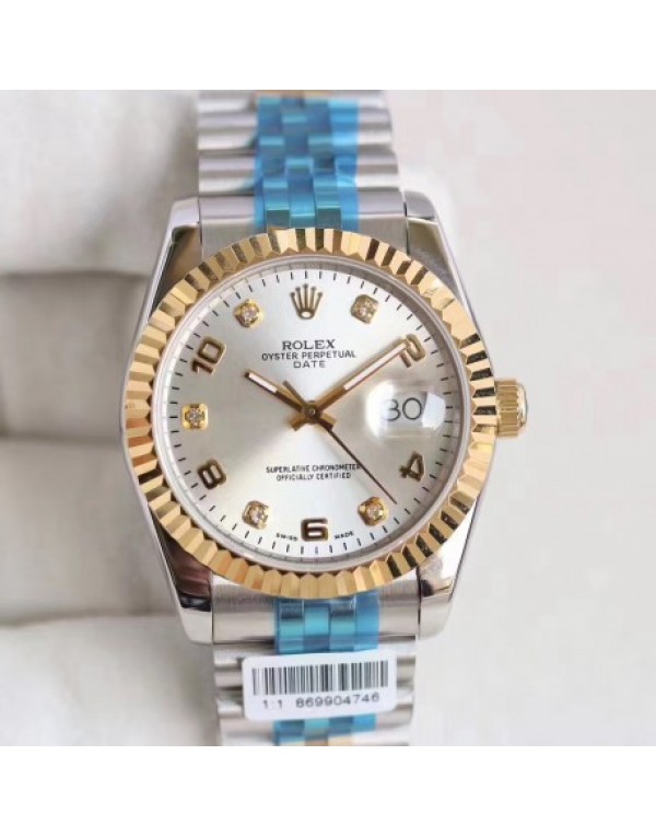 Replica Rolex Datejust 36 116233 36MM Noob Stainless Steel & Yellow Gold Rhodium Dial Swiss 2836-2