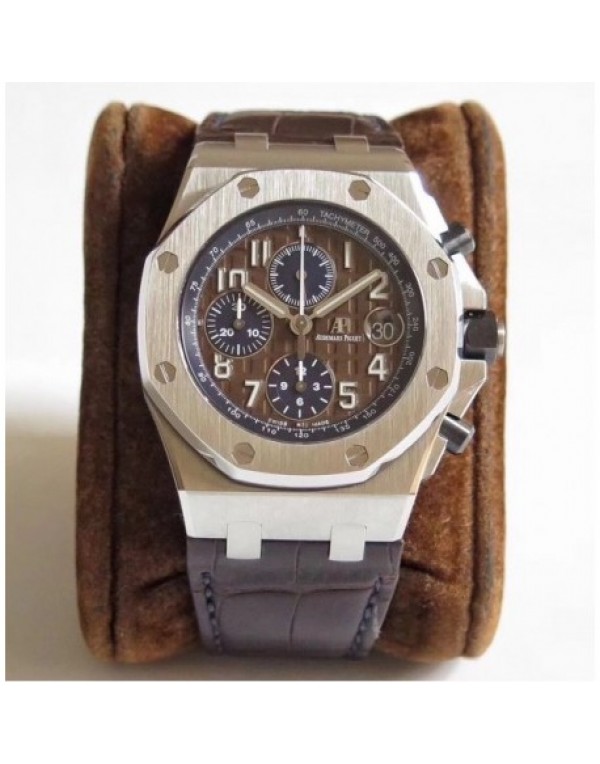 Replica Audemars Piguet Royal Oak Offshore Chronograph 2018 SIHH 26470 JF V2 Stainless Steel Chocolate Dial Swiss 3126