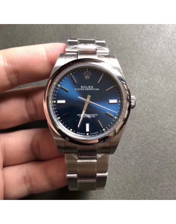 Replica Rolex Oyster Perpetual 39 114300 GM Stainless Steel 904L Blue Dial Swiss 3132