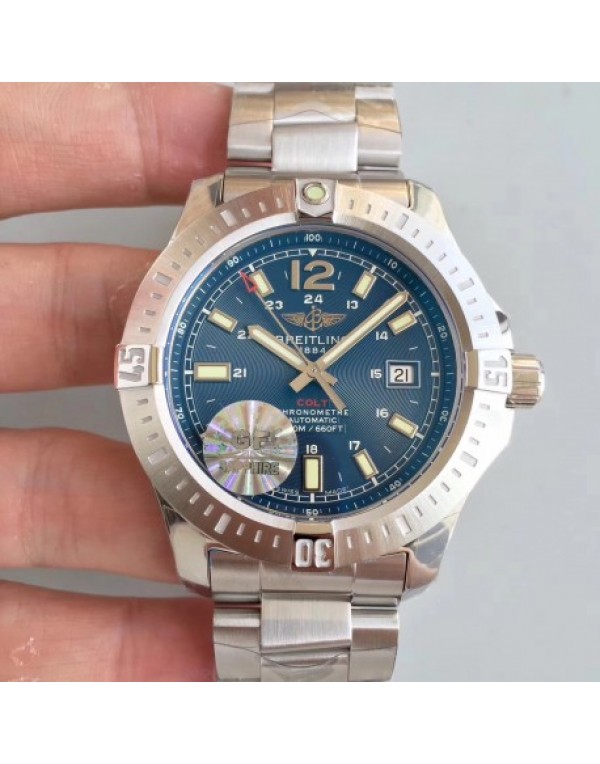Replica Breitling Colt Automatic 44MM A1738811-C906-173A GF Stainless Steel Blue Dial Swiss 2824-2