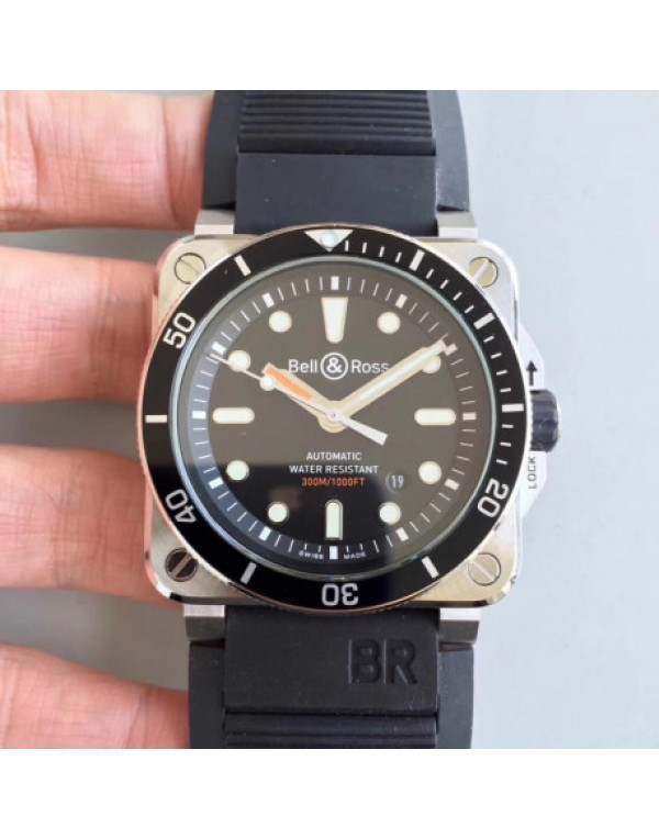 Replica Bell & Ross BR 03-92 Diver Noob V2 Stainless Steel Black Dial M9015